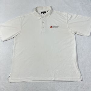 Budweiser Racing Men's XL White Short Sleeve Lightweight Polo Monterey Club